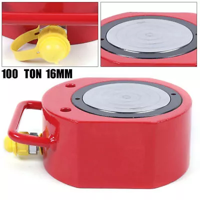 Buy 100Ton LOW HEIGHT Profile Hydraulic Cylinder Jack Ram Lifting 16mm Stroke • 124.27$