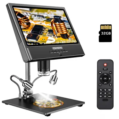 Buy 10 Inch LCD 1080P Coin Digital Microscope 1600X Endoscope 32GB Remote Control • 164.77$