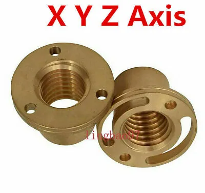 Buy 2PC/1PC Milling Machine Longitudinal Brass Feed Nut X Y Z Axis For BRIDGEPORT • 37.82$