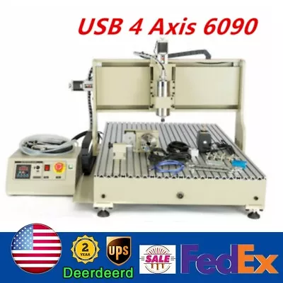 Buy USB 4 Axis 6090 CNC Router 3D Engraver Metal Milling Engraving Machine 1500W New • 1,852.50$