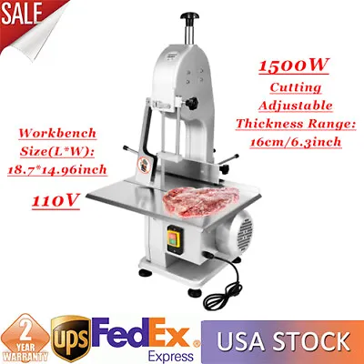 Buy 1500W Commercial Electric Meat Bone Saw Machine Bone Cutting Band Cutter Machine • 390$