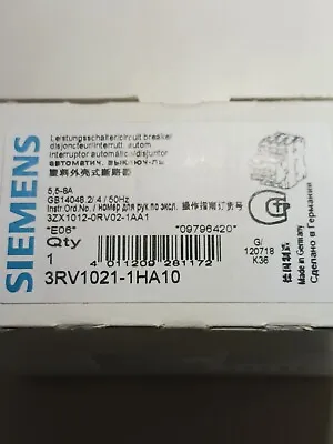 Buy Siemens 3rv1021-1ha10 Motor Starter Protector (size S0) • 165$
