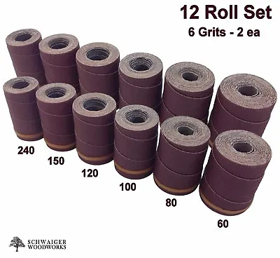 Buy Drum Sander Sanding Wraps/Rolls, JET/Performax 16-32, Ryobi WDS1600, 12 Pc Set • 79.99$