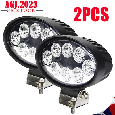 Buy 2pcs 24W Oval LED Work Lights Headights For John Deere Kubota Case IH Ag-Chem • 49$