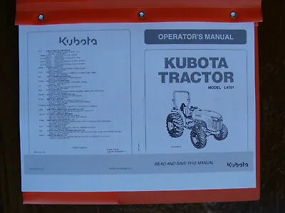 Buy Kubota L4701 Tractor Owners & Maintenance Manual • 26.95$