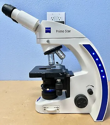 Buy Zeiss Primo Star Binocular Microscope W/ 4X / 10X / 40X / 100X Objectives #09 • 699.99$
