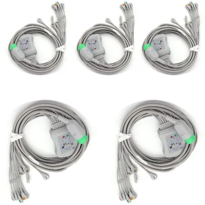 Buy 5pcs 10 Lead ECG Cable Compatible With Medtronic LIFEPAK12,LIFEPAK15, LIFEPAK120 • 179.99$
