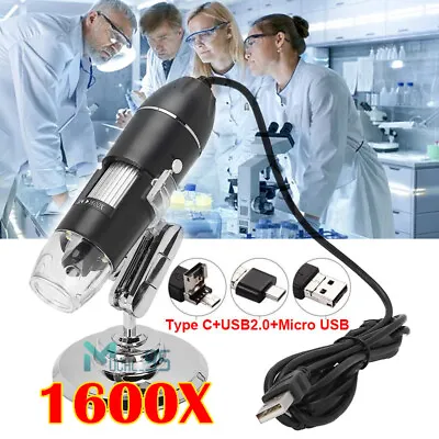 Buy 8 LED 1600X USB Digital Microscope For Electronic Accessories Coin Inspection • 25.69$