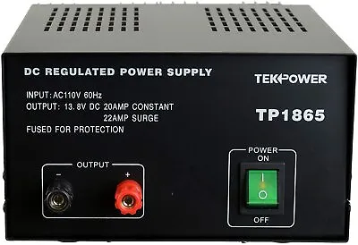 Buy TekPower TP1865 22 Amp DC 13.8V Regulated Power Supply With Fuse Protection • 99.99$