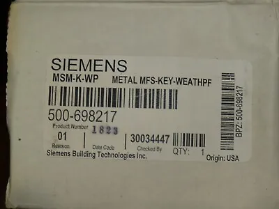 Buy New Siemens Msm-k-wp Metal Mfs-key-weathpf Fire Alarm Pull Station Free Fedex • 179.95$