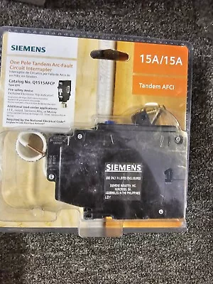 Buy Siemens Q1515AFCP 15A Circuit Breaker Tandem AFCI  • 43.99$