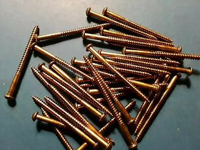 Buy #8 X 2-1/2  Round Head, Slotted, Solid Brass, Wood Screws, Select Qty • 11$
