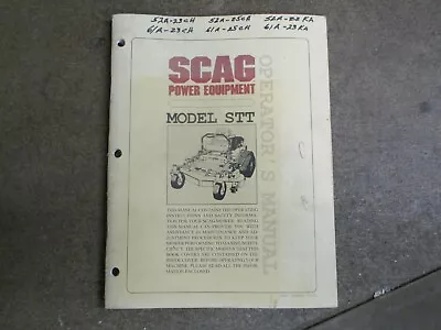 Buy Scag STT 22HP 23HP 25HP 52  61  Zero Turn Mower Owners & Maintenance Manual • 17.50$