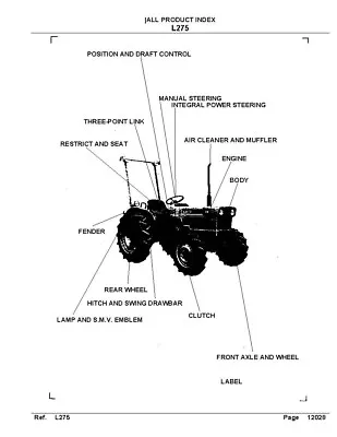 Buy 235 275 Tractor Service Parts Manual Catalog Kubota L235 L275 • 29$