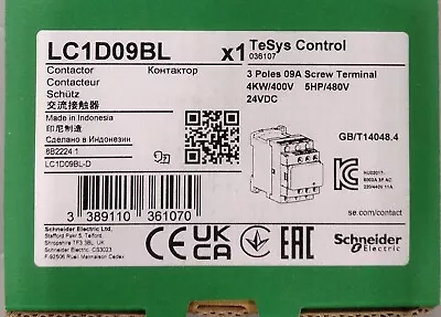 Buy New Schneider Electric LC1D09BL Contactor Free Shipping • 65$
