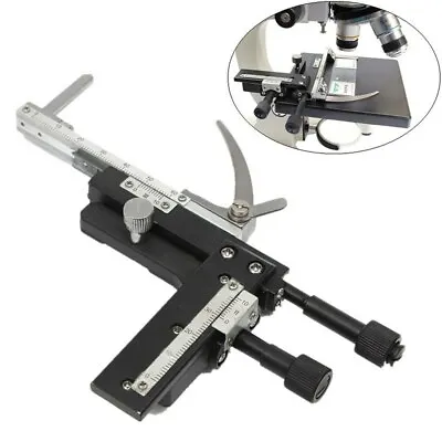 Buy Attachable Microscope Mechanical Stage X-Y Movable Stage Plastic Lever W Scale • 16.14$