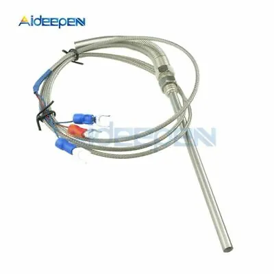 Buy PT100 Thermocouple Wires Stainless Steel RTD Pt100 Temperature Sensor Probe M8  • 14.99$