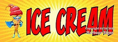 Buy New Listing Ice Cream DECAL Food Truck Concession Vinyl Sticker Superhero Menu • 14.99$
