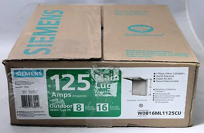 Buy Siemens W0816ML1125CU 125 AMP 8 Space 16 Circuit Main Lug Outdoor - FOR PARTS - • 60$