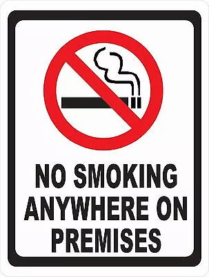 Buy  No Smoking Anywhere On Premises Sign W/symbol. Size Options. Smokers Rules • 22.99$