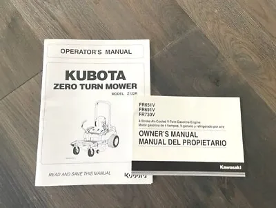 Buy Kubota Z122R Zero Turn Mower Operator's Manual And Engine Owner's Manual • 37.50$