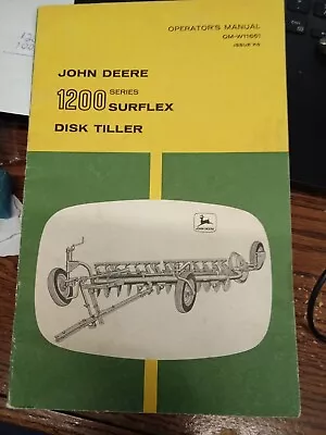Buy Vintage John Deere  1200 Surflex Disk Tiller Owners Original Manual • 7.99$