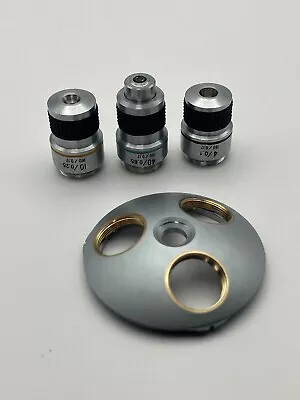 Buy Objective Microscope Lens 4/0.1, 10/0.25 & 40/0.65 160/0.17 Lot Of 3 Amscope • 15.98$