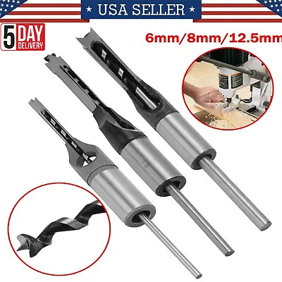 Buy 3X HSS Square Hole Drill Bit Steel Mortising Drilling Craving Woodworking Tools • 17.89$