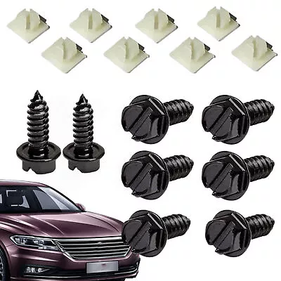 Buy Black Anti Theft Bolts License Plate Security Self-Tapping Screws With Fixed Buc • 7.64$
