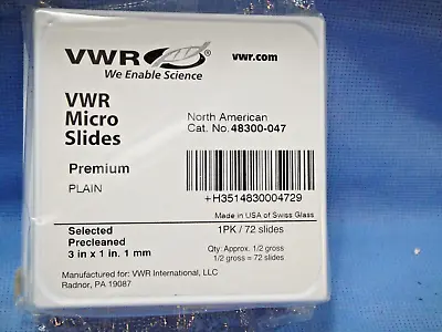 Buy VWR Scientific Microscope Micro Slides Plain 3 X1  1mm 1/2 Gross Cat. 48300-047 • 9$