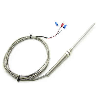Buy RTD Pt100 Temperature Sensor Probe Thermal Resistor 3 Wires 2m Cable -50~450℃ • 6.59$