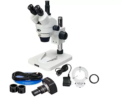Buy AmScope 3.5X-180X Manufacturing LED Zoom Stereo Microscope + 10MP Digital Camera • 832.99$