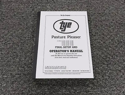 Buy Tye 104-3404 Pasture Pleaser No-Till Drill Final Setup & Owner Operator Manual • 107.86$