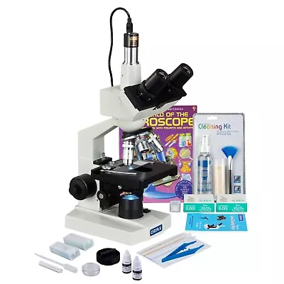 Buy OMAX 2500X Digital Microscope 5MP Camera+Slide Preparation Kit+Book+Blank Slides • 445.99$