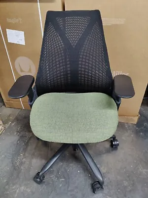 Buy Black Sayl Office Desk Chair By Herman Miller Loaded Arms And Sliding Seat Green • 409.97$