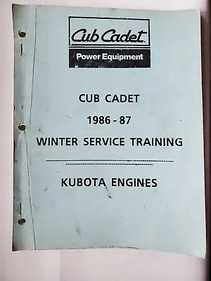 Buy Cub Cadet 1986-87 Winter Service Training Manual Kubota Diesel Engines Repair • 10$