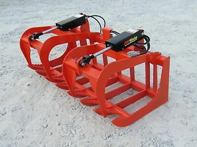 Buy 60  Dual Cylinder Root Rake Grapple Attachment Fits Kubota Tractor Loader QA • 1,499.99$