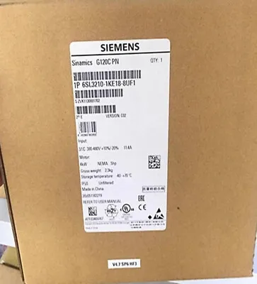 Buy SIEMENS Variable Frequency Drives 6SL3210-1KE18-8UF1 4KW • 650$