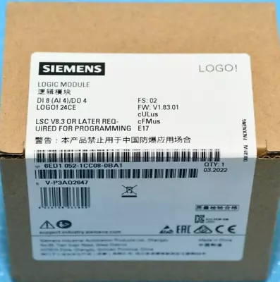 Buy New Siemens 6ED1 052-1CC08-0BA1 6ED1052-1CC08-0BA1 LOGO 24CE Logic Module • 143.08$