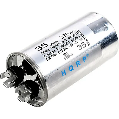 Buy HQRP 35uF 370V Run Capacitor AC Electric Motor Start HVAC Blower Pump CBB65 • 12.95$