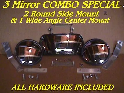 Buy 3 Skid Steer Equipment MIRRORS 2 Side + 1 Center Loader Fit: Bobcat Mustang Etc • 48.95$