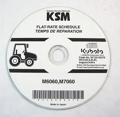 Buy Original Kubota M6060 M7060 Diesel Tractor Flat Rate Schedule Manual CD Disc OEM • 31.77$