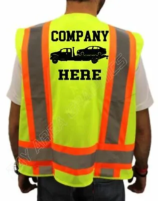 Buy Towing Truck Safety Vest  Yellow *reflective* Custom Name Company M L Or Xl  • 34.99$