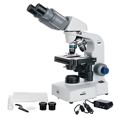 Buy AmScope 40X-2500X LED Semi-Plan Compound Microscope 3D 2-Layer Mechanical Stage • 402.99$