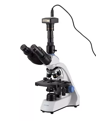 Buy AmScope 40X-2500X LED Trinocular Compound Microscope + Mechanical Stage + 5MP Ca • 554.99$