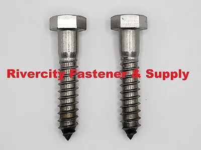 Buy 1/2 X 2-1/2 Stainless Steel Hex Lag Bolts 1/2 X 2.5 Lag / Wood / Coach Screws • 9.88$