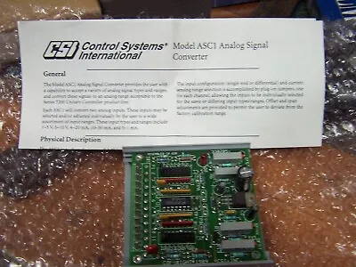 Buy  CSI/TAC ASC1 Analog Signal Converter * NOS * Schneider Electric • 5$