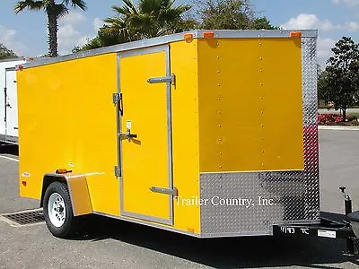 Buy NEW 6x12 6 X 12 V-Nose Enclosed Cargo Trailer W/Ramp • 0.99$