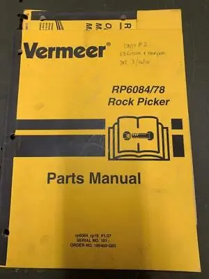 Buy Vermeer RP6084/78 Rock Picker Parts Manual • 25.99$