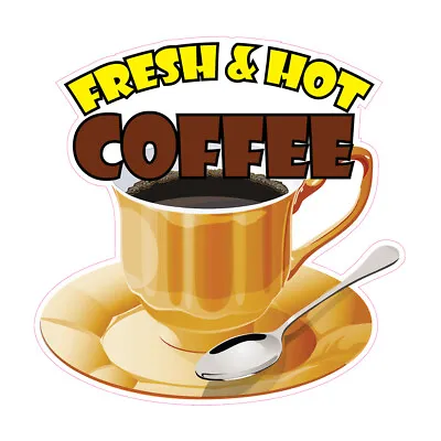 Buy Food Truck Decals Fresh Hot Coffee Restaurant & Food Concession Sign Golden • 18.99$